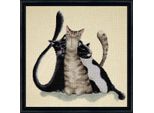 Kit Punto Croce Contato Design Works "Kitty Trio"", 30X30Cm"