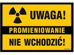 Attenzione Alle Radiazioni, Non Entrare - 300X200 Sticker - Pellicola Autoadesiva