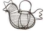 Clayre & Eef Cestino Per Uova Di Gallina 23X14X17 Cm In Metallo Marrone