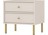 Selsey Oktio - Comodino Con 2 Cassetti, Beige Sabbia, 52 Cm