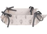 Clayre & Eef Cestino Per Il Pane 35X35X8 Cm Beige Grigio Cotone Coniglio