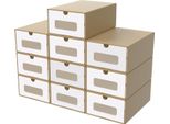 Yuenfong 10 Pezzi Cassettiere Con Finestra - Scatola Per Scarpe In Carta Kraft, Ideale Per Le Scarpe
