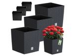 Set Di 3 Vasi Da Fiori Prosperplast | Rato Low | Antracite | 17 Cm