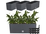 Set Di 3 Vasi Da Fiori Prosperplast | Rato Case | Nero | 50 Cm
