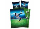 Herding Jugendbettwäsche Fußball , Mehrfarbig , Textil , Fußball , 135x200 cm , Oeko-Tex® Standard 100, Textiles Vertrauen - Oeko-Tex® ,