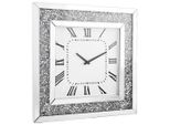 Xora Wanduhr , Silber, Weiß , Glas, Holzwerkstoff , 50x50x5 cm , Dekoration, Uhren, Wanduhren