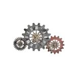 Ambia Home Wanduhr , Braun , Holz, Metall , Recyclingholz , 107x63 cm , Dekoration, Uhren, Wanduhren