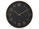 Karlsson Wanduhr Elegance Glow , Schwarz, Gold , Metall , 40x40x4.2 cm , Dekoration, Uhren, Wanduhren