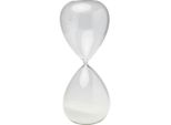 Kare-Design Sanduhr , Klar, Weiß , Glas , 18x45x18 cm , Dekoration, Uhren, Tischuhren