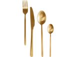 Kare-Design Besteckset , Gold , Metall , 16-teilig , 20x6x26 cm , Essen & Trinken, Besteck, Besteck-Sets