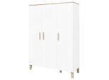 Pinolino Babykleiderschrank Pinolino Lumi , Weiß, Eiche , Holz, Holzwerkstoff , Eiche , massiv , 6 Fächer , 135x189x56 cm , Babymöbel,