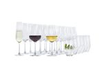 Novel Gläserset , Transparent , Glas , 24-teilig , Lfgb, Made in EU , Essen & Trinken, Gläser, Gläser-Sets