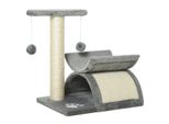 Katzenbaum Spielbaum Katzenkratzbaum Kratzbaum Katzen mit Ball Hellgrau L40 x B30 x H43 cm