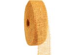 Nastro Decorativo In Iuta Giallo Senape Giallo Reticolo 5Cm 40M Nastro Regalo