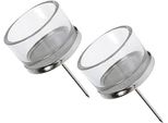 Set Di 4 Portacandele In Argento E Vetro Con Lumini Decorativi Da Tavola, 4 Pezzi