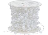 Nastro Di Perle Bianche 6Mm 15M - Nastro Per Gioielli, Perle Decorative, Forniture Artigianali Matrimonio