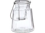 Lanterna In Vetro Con Manico - Decorazione Portacandele Ø14Cm H18Cm