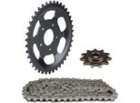 Set Catena 3 Pezzi Nero 11/40 Denti Per ZüNdapp Zd 40 Tipo 446-300 (Fg 9030749-9201489) / Zd 20 Tipo 446-450