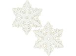 Fiocchi Di Neve In Legno Con Glitter Bianco 4Cm - 72 Pezzi Per Decorazioni Natalizie E Invernali