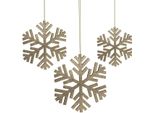 Decorazione Natalizia Fiocco Di Neve Oro Ø8-12Cm Set Di 9 Appendini