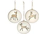 Ciondolo Con Cervo In Legno Decorazione Avvento 9,5Cm 6 Pezzi Decorazioni Albero Di Natale Ciondolo Di Natale