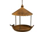 Vaschetta Decorativa Rustica Per Uccelli, Vasca Per Uccelli Da Giardino In Stile Ruggine, Decorazione Appesa In Metallo, Ø23Cm, H27,5Cm, Design Antico