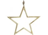Decorazione Natalizia Stella Ciondolo In Metallo Dorato Decorazione Dell'avvento 24,5Cm