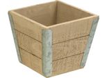 Fioriera In Legno Shabby Chic Beige Scatola Decorativa 12,5X14,5 Cm