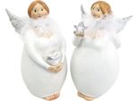 Set Di Angeli Decorativi In Argento Bianco Con Cuore E Stella, Decorazione Natalizia Festosa, Figura Di Angelo Custode, Idea Regalo 15 Cm 2 Pezzi