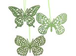 Gancio Decorativo Farfalla Verde Glitter 8Cm 12Pcs Primavera Decorazione Decorazione In Legno