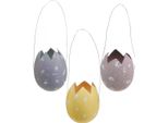 Decorazione Per Uova Di Pasqua Appese In Plastica Viola, Rosa, Gialla, Set Di 6, 6,5 Cm