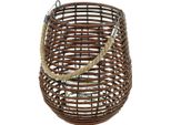 Cestino Per Lanterna Vintage Con Manico, Decorazione Per Candele Da Giardino, Aspetto Rattan Ø23Cm H27Cm