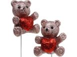 Adesivi Decorativi Orso Glitterato Con Cuore Per San Valentino, Matrimonio, Baby Shower, Decorazione Della Tavola, Set Di 9 Adesivi Floreali
