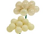 Decorazione Corona D'avvento Mini Baubles Natalizi Crema Mix Opaco/Lucido Ø25Mm 140Pz Per Decorazione Tavola Festiva