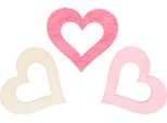 Decorazione A Spargimento Di Cuori In Legno Rosa Rosa Natura 4Cm Matrimonio 72 Pz