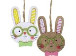 Divertente Decorazione Del Coniglietto Di Pasqua In Legno Appeso Gioielli Testa Di Coniglietto Artigianali Regalo Di Pasqua 7,5 Cm Set Di 12