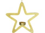 Stella Decorativa Porta Tealight In Metallo Da Appendere Golden 24Cm Decorazione Natalizia Porta Candela