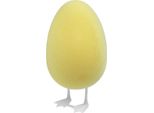 Uovo Decorativo Di Pasqua Con Gambe Giallo Lucido Vellutato Decorazione Da Tavolo 25Cm