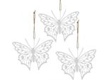 Decorazione A Farfalla Appesa In Metallo Vintage Bianco Ruggine Set 3 Pezzi 15×12 Cm