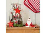 Set Di Statuette Di Babbo Natale 13 Cm Rosso - Decorazione In Ceramica, Atmosfera Di Festa, Decorazione Della Tavola, Natale, Set Di 2