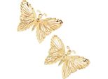 Farfalle Decorative Metallo Appeso Decorazione Oro Primavera Estate Matrimonio 5Cm 30Pcs