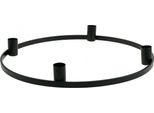 Anello Per Candele A Colonna - Metallo Nero Ø35Cm Portacandele Decorativo Corona D'avvento Decorazione Da Tavolo