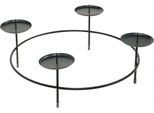 Portacandele In Metallo Nero Per 4 Candele Cilindriche Ø28,5 Cm Set Da 2, 2 Pezzi
