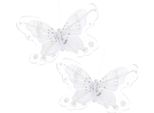 Viana Farfalle Di Piume E Tulle Decorate Con Clip 12 Pezzi