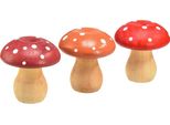 Incantevole Fungo Di Legno Decorazione Rospi Autunno Decorazione 5Cm Rosso Arancio 9Pcs