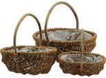 Set Di Cesti In Vimini 3 Pezzi Cesto Per Piante Cesto Per Fiori Cesto Per Decorazione Cesti Natura Stile Casa Di Campagna Con Lamina