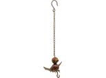 Mangiatoia Per Uccelli In Metallo Ruggine Decorazione Giardino Balcone 13Cm