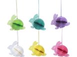 Coniglietto Di Pasqua A Nido D'ape Da Appendere, Set Di 5 Decorazioni Colorate, Decorazione Primaverile Coniglietto Di Carta, Circa 9,5 Cm