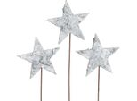 Stelle Di Betulla Su Filo, Bianco 6Cm, 24 Pezzi - Decorazione Natalizia, Eleganza Naturale, 24 Pezzi