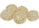 Palline In Rattan Sbiancato Ø4Cm, Set Di 24 - Decorazione E Artigianato